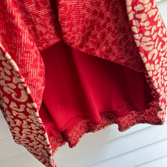 ANTHROPOLOGIE Maeve Caldera Red Animal Print Fit & Flare Dress - SzMedium - Picture 8 of 13
